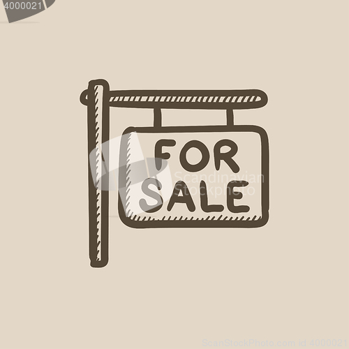 Image of For sale placard sketch icon.