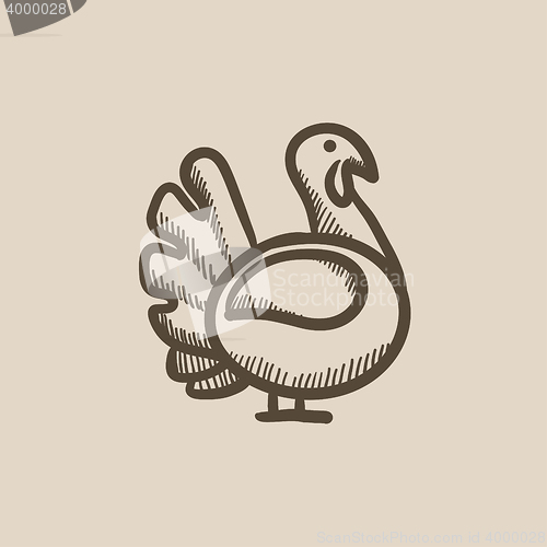 Image of Turkey sketch icon.