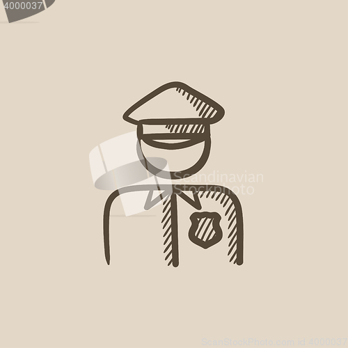 Image of Policeman sketch icon.