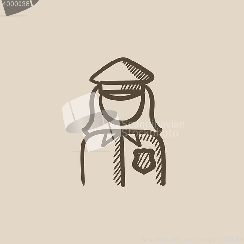 Image of Policewoman sketch icon.