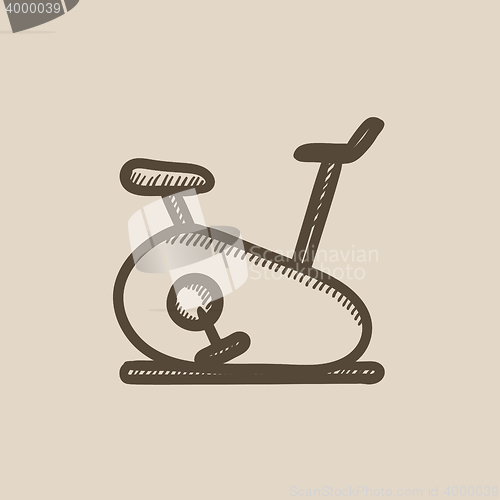 Image of Exercise bike sketch icon.