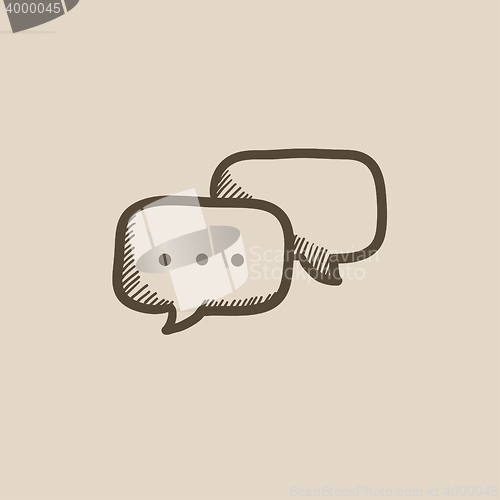 Image of Speech squares sketch icon.