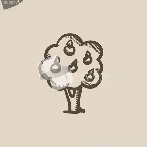 Image of Fruit tree sketch icon.