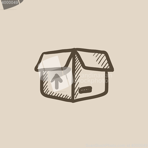 Image of Carton package box sketch icon.