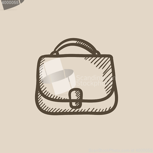 Image of Female handbag sketch icon.