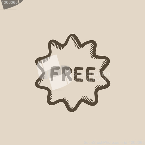 Image of Free tag sketch icon.