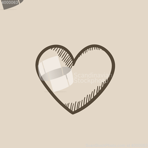 Image of Heart sign sketch icon.