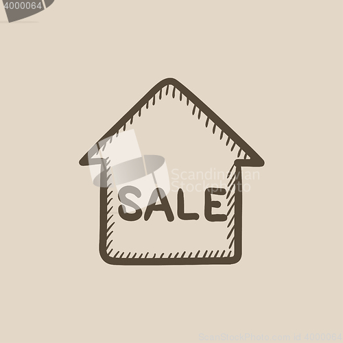 Image of House for sale sketch icon.