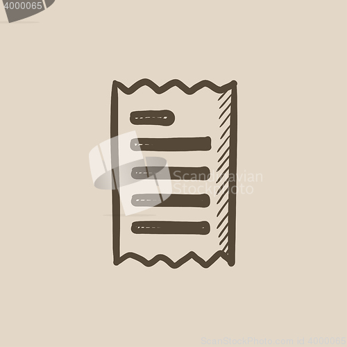 Image of Receipt sketch icon.