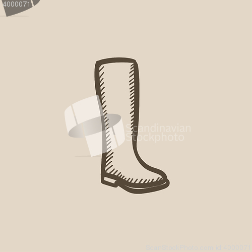 Image of High boot sketch icon. 