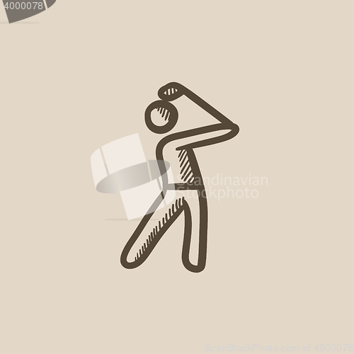 Image of Golfer sketch icon.