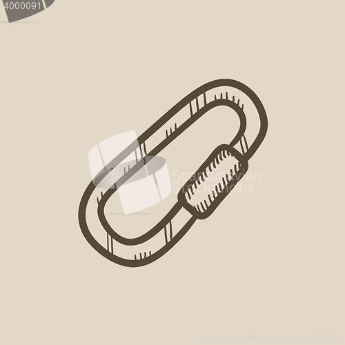 Image of Climbing carabiner sketch icon.