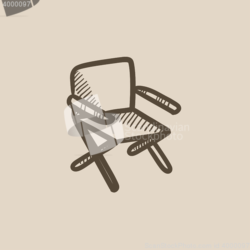 Image of Folding chair sketch icon.