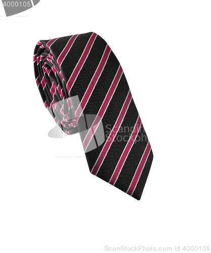 Image of Fashionable striped necktie on a white background