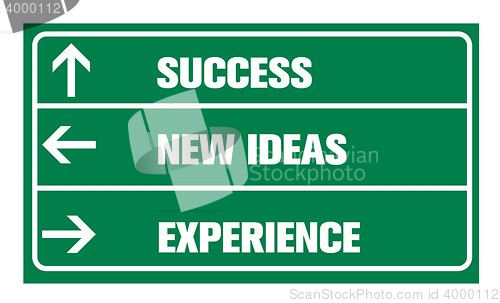 Image of Success ,new ideas, experience or road sign