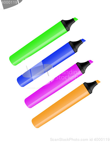 Image of markers on white background