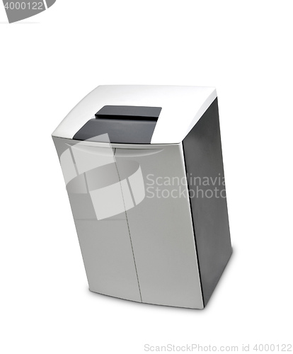 Image of Office paper shredder, filled to capacity