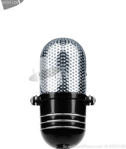 Image of Vintage Microphone Isolated Over White Background