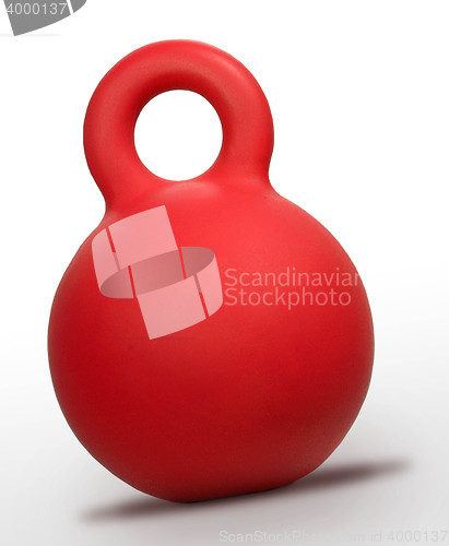 Image of Red dumbbell Weights on white background