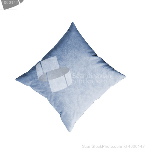 Image of blue pillow isolated on the white