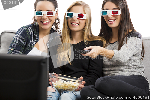 Image of Girls watching 3D movies 