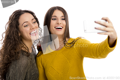 Image of Girls taking selfie