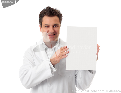 Image of Doctor holding information or form