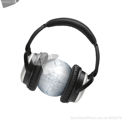 Image of globus with headphones