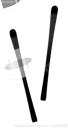 Image of Pair of alpine skis isolated on white