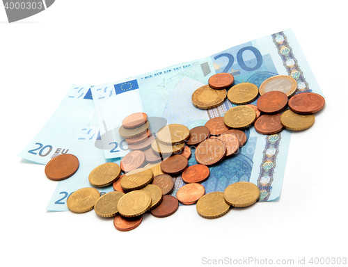 Image of coins and euro