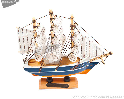 Image of toy ship isolated on a white