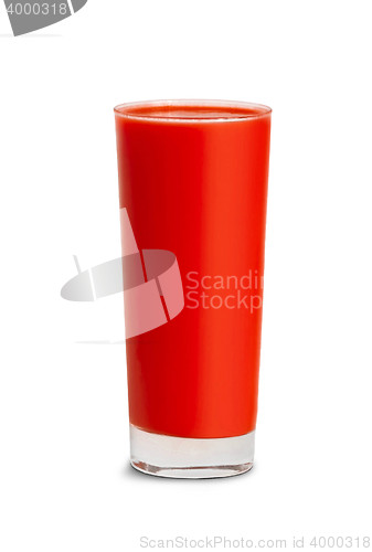 Image of tomato juice in glass isolated