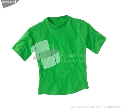 Image of Green T-shirt isolated on white background