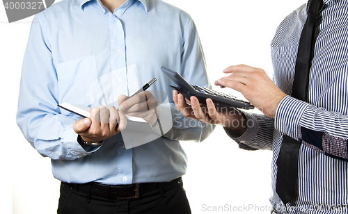 Image of Businessman having discussion