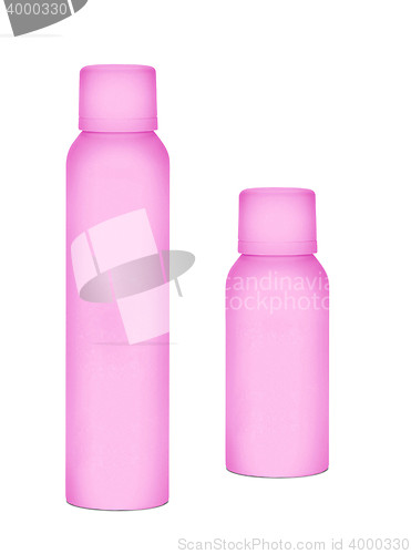 Image of Pink perfume bottle isolated on white