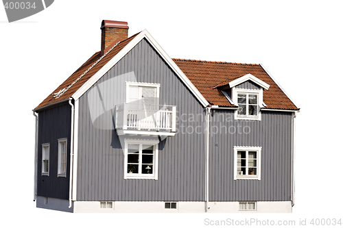 Image of Gray house isolated on white background