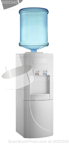 Image of White cooler with water bottle