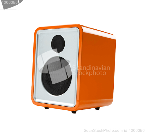 Image of orange Radio receiver isolated