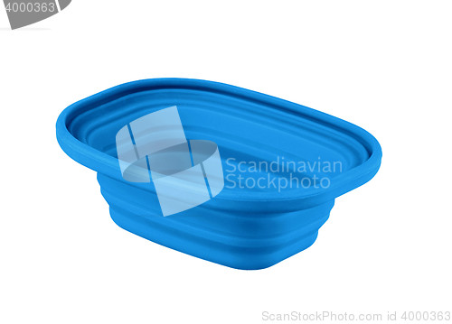 Image of blue plastic food container