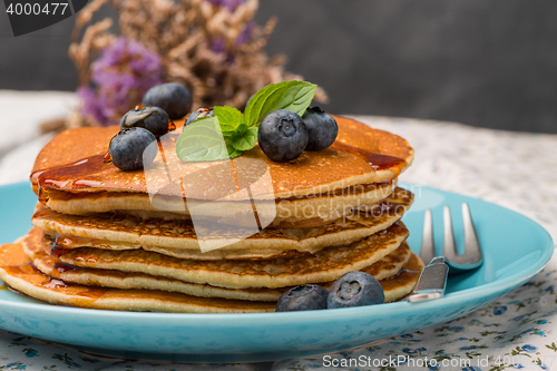 Image of Pancakes with fresh blackberries