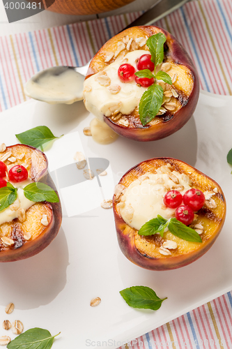 Image of Grilled peaches dessert