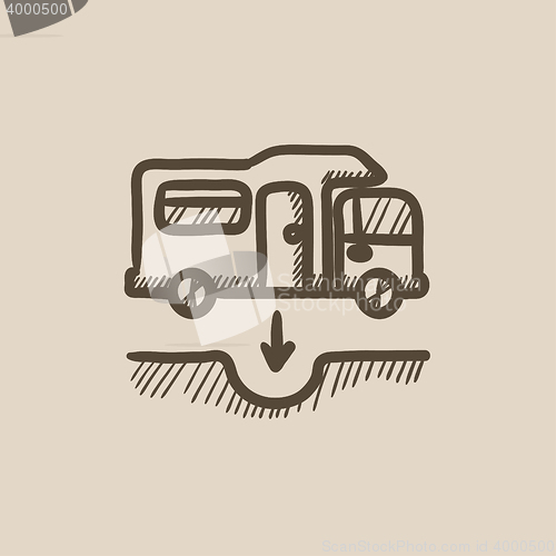 Image of Motorhome and sump sketch icon.