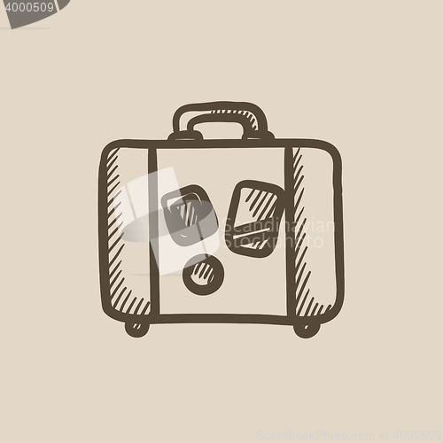 Image of Suitcase sketch icon.