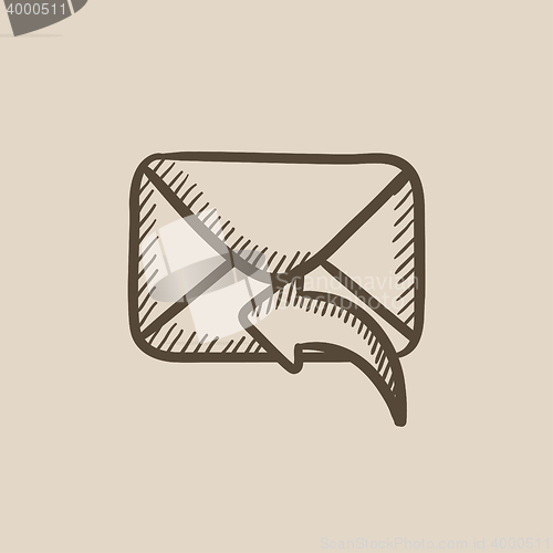 Image of Sending email sketch icon.