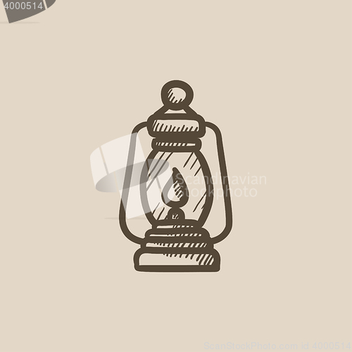 Image of Camping lantern sketch icon.