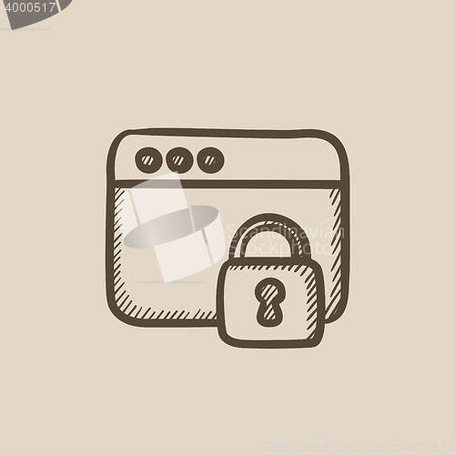 Image of Security browser sketch icon.
