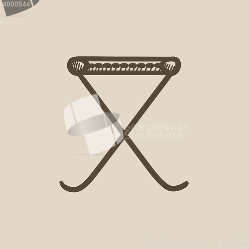 Image of Folding chair sketch icon.