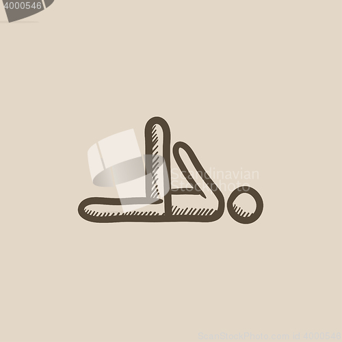 Image of Man making exercises sketch icon.