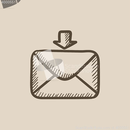 Image of Incoming email sketch icon.