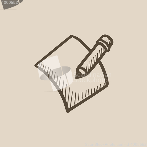 Image of Pencil and document sketch icon.